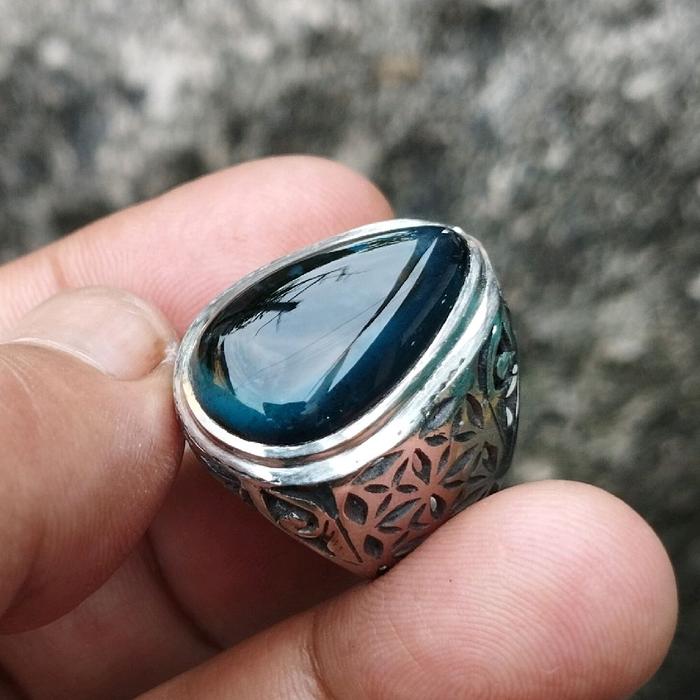 cincin bacan gulau serat kura totol antik keristal natural