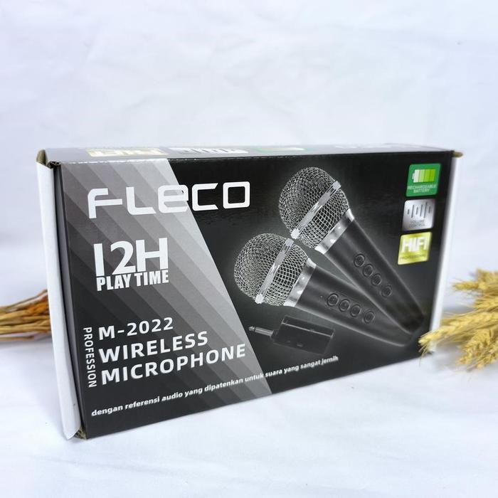 Microphone Wireless Karaoke Mic Double Fleco M-2022