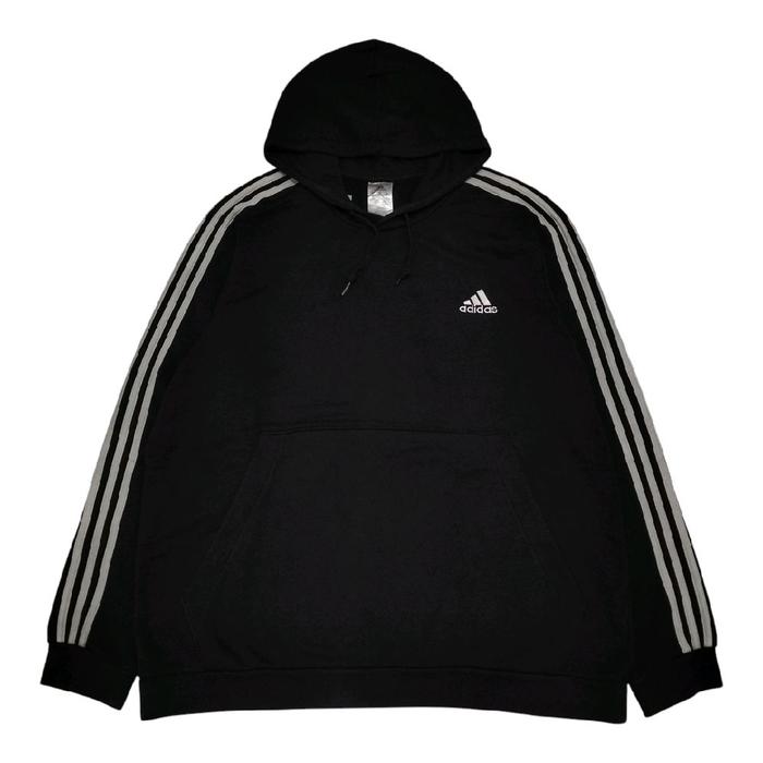 Hoodie Adidas Ringer / Lengan Garis / 3 Stripes Hitam / Black Second Original