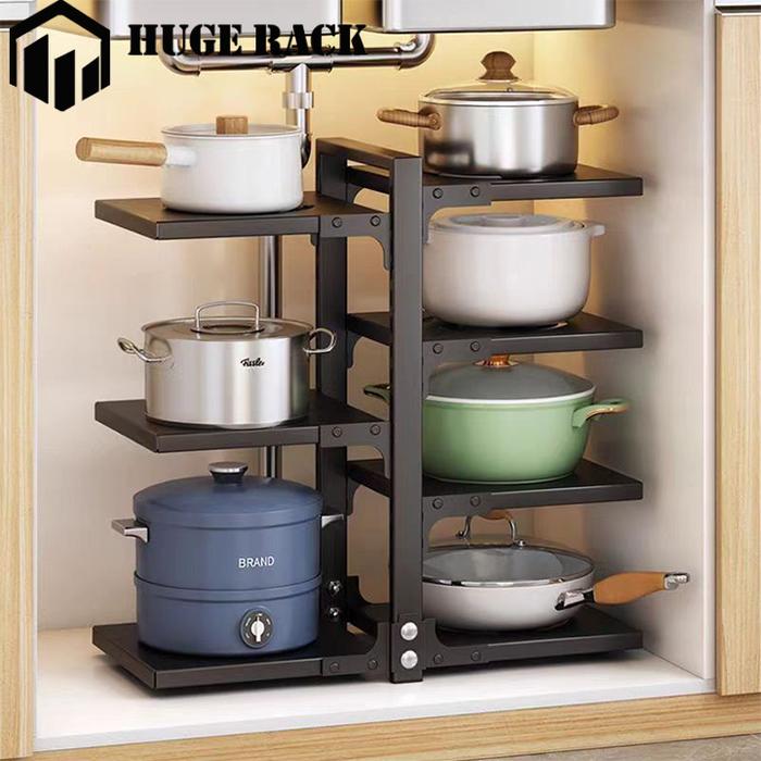 Rak Dapur Stainless Rak Bawah Wastafel Dapur Rak Panci 7 Susun Rak kolong dapur Rak Pot Dapur Rak Bu