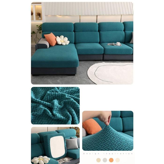Sarung Sofa Elastis dengan Bantal Punggung dan Sarung Bantal, Sarung