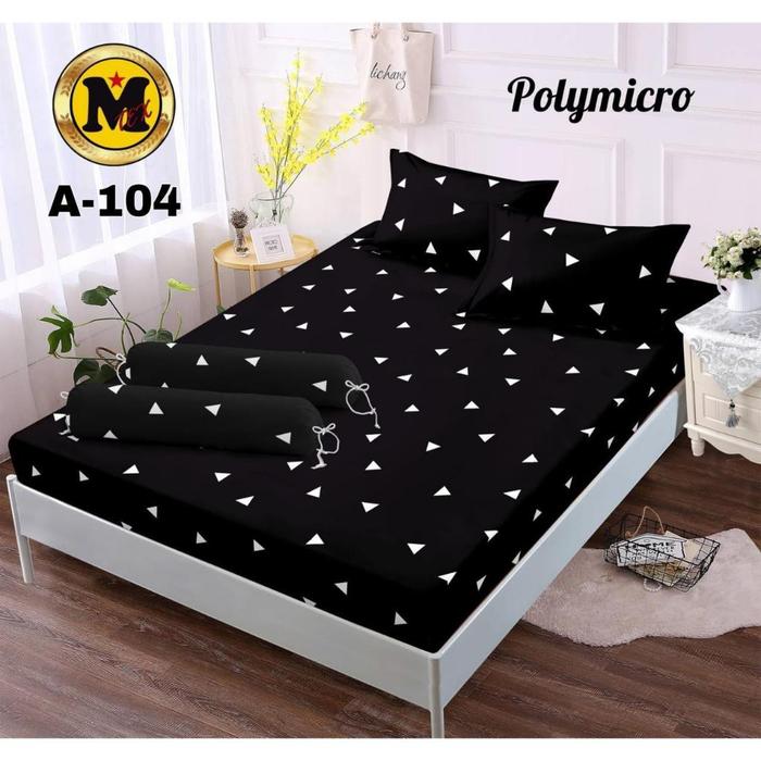 [PROMO 7.7 ] SPREI HOMEMADE MOTIF TRIANGLE BLACK UK 90X200 SAMPAI 200X200 FREE SARBAN SARGUL