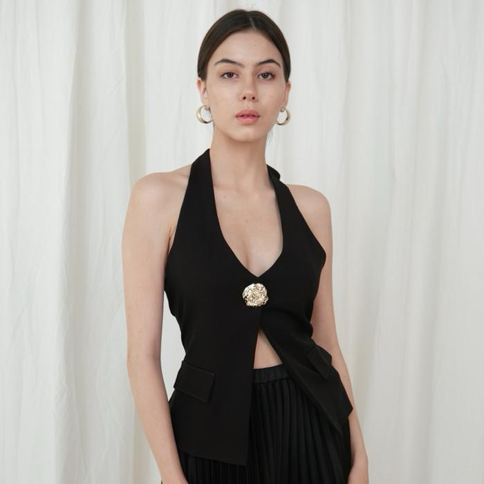 SUKII — Lune Top Atasan Wanita Vest Gold