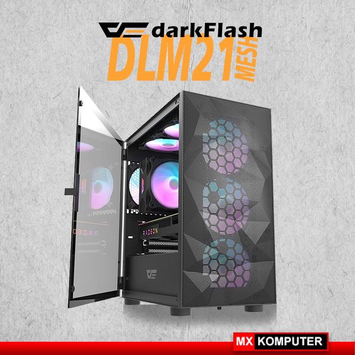 Casing Aigo darkFlash DLM21 M-ATX Casing PC - Black