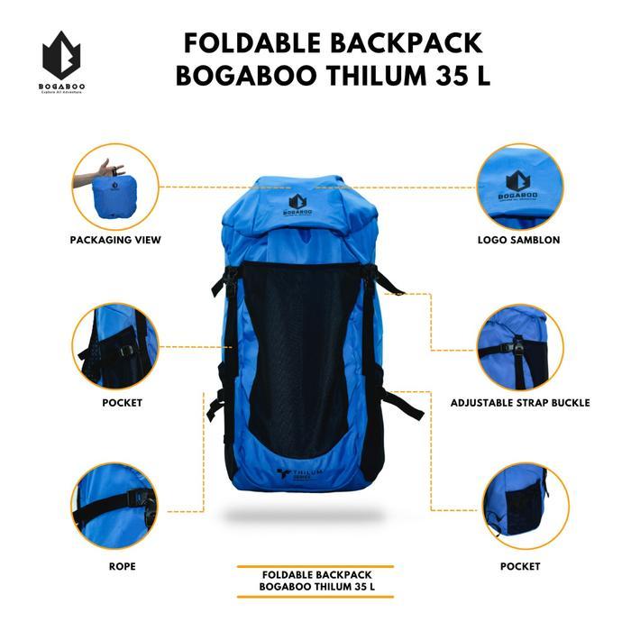 Eiger - FOLDABLE BACKPACK BOGABOO 35 LITER THILUM - TAS GUNUNG LIPET WATERPOOF