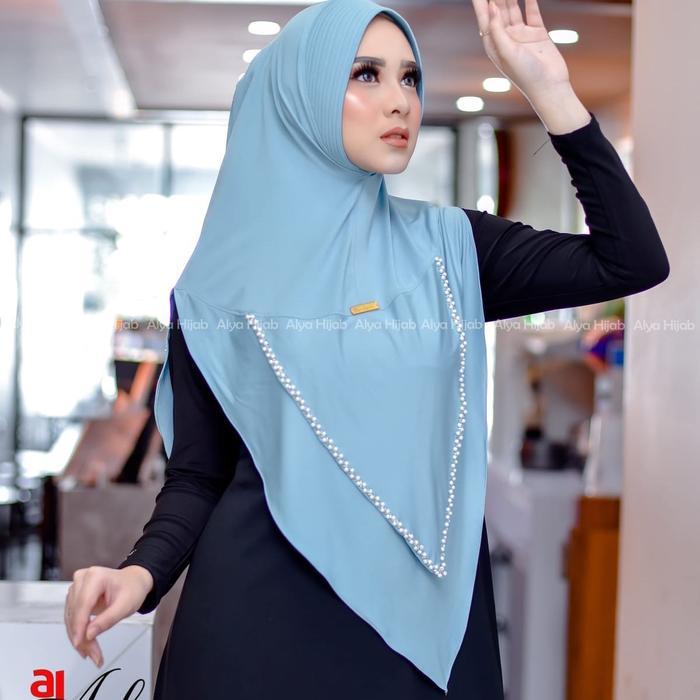 DEWISA SHOP- Hijab semi jumbo payet ped antem Kanza ori Alya hijab jersy Muslim Dewasa