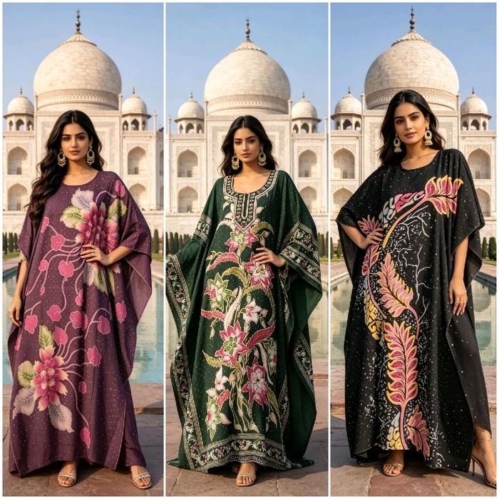DASTER KAFTAN ORI INDIA BAHAN POLYESTER PREMIUM CANTIK BANGET