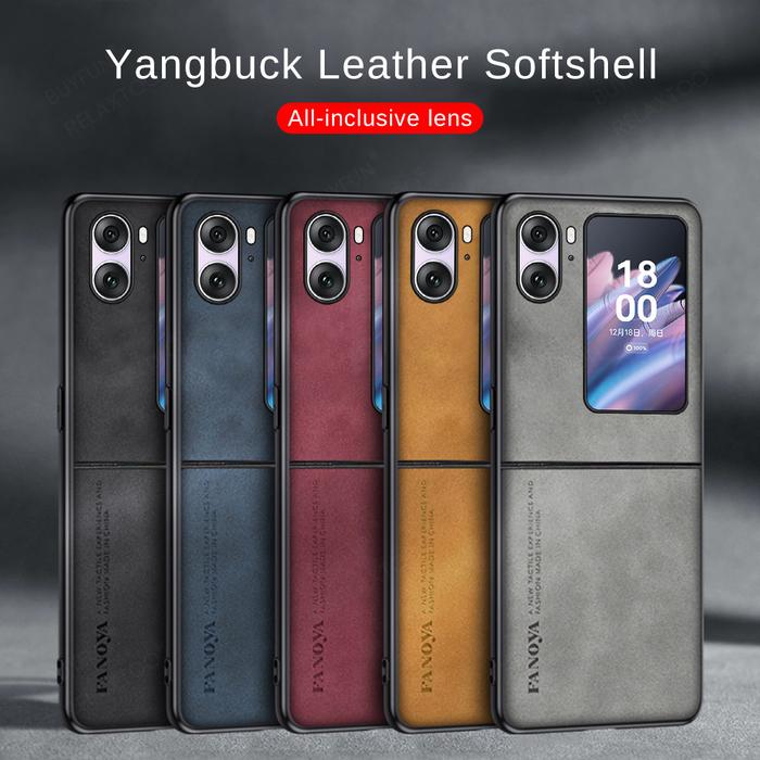 Luxury Lambskin Leather Case For OPPO Find N2 Flip 5G FindN2 N 2