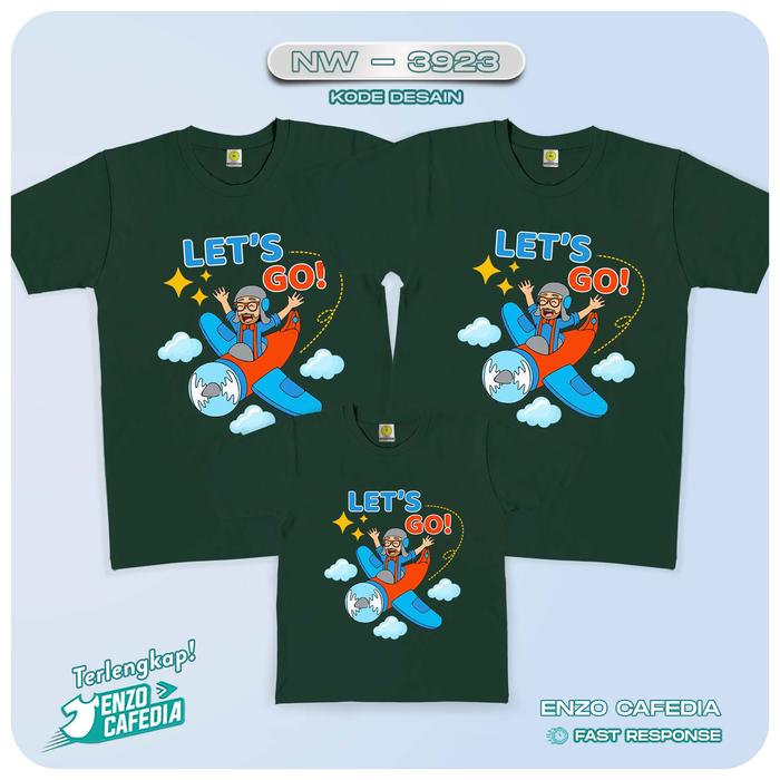 Baju Satuan Keluarga | Kaos Ulang Tahun | Motif Blippi NW 3923 | Gratis Custom | Kaos Cauple Ultah F