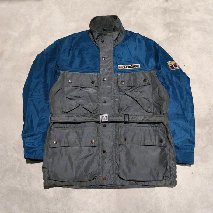 Jaket vtg  motor pria  redhorizon abu biru bekas