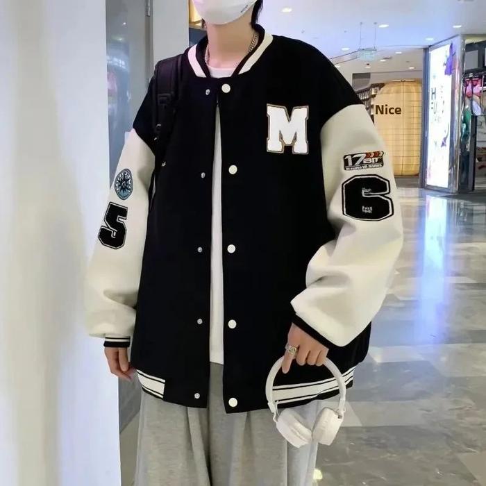 M 56 JAKET BASEBALL MATT FLECEE ( SABLON KANCING BESI ) / JAKET BASEBALL VARSITY / JAKET VARSITY UNI