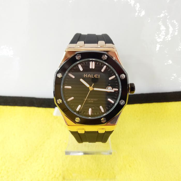 Jam Tangan Tali Karet Halei Pria