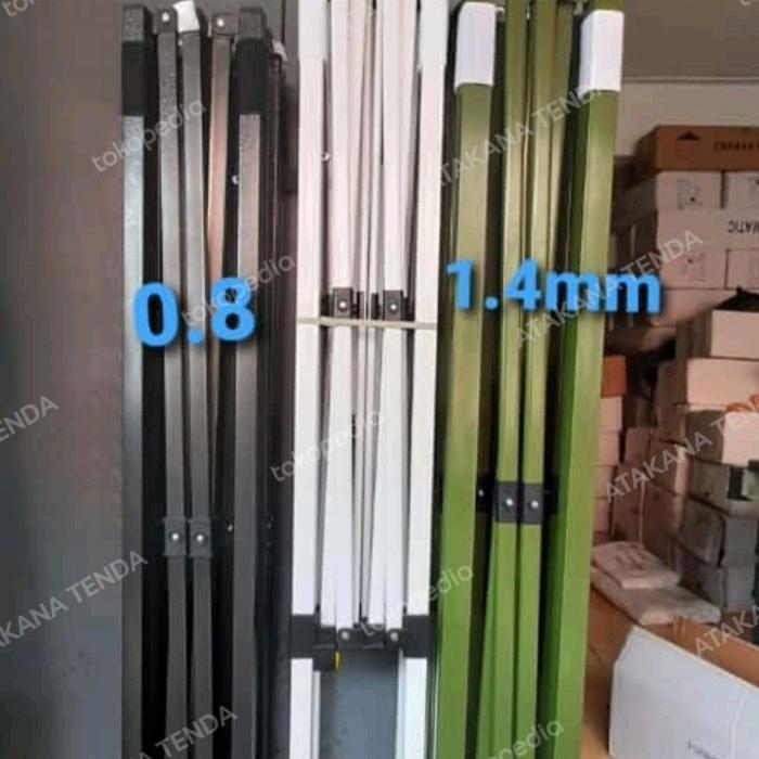 ASLI - RANGKA TENDA LIPAT CAHAYA MATIC UK 2X2 2X3 3X3 BESI HOLLOW KOTAK HITAM 0.8MM PREMIUM 1.2MM SU