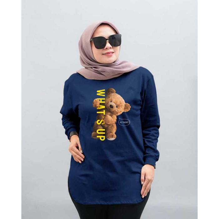 Atasan Wanita Model Oval / Atasan Wanita Gambar Bear Whatsup / Atasan Wanita 3 Ukuran L XL XXL