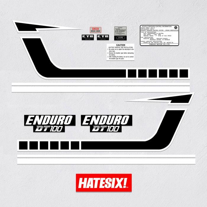 Sticker Stiker Decal Yamaha DT 100 Custom Hatesix [NTS]