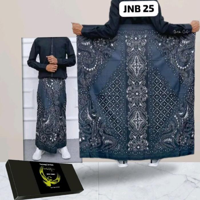 Sarung Gus Iqdam Batik Cirebon Terbaru Warna Hitam Katun Pria Wanita Santri - Putih, Motif Bhs Class