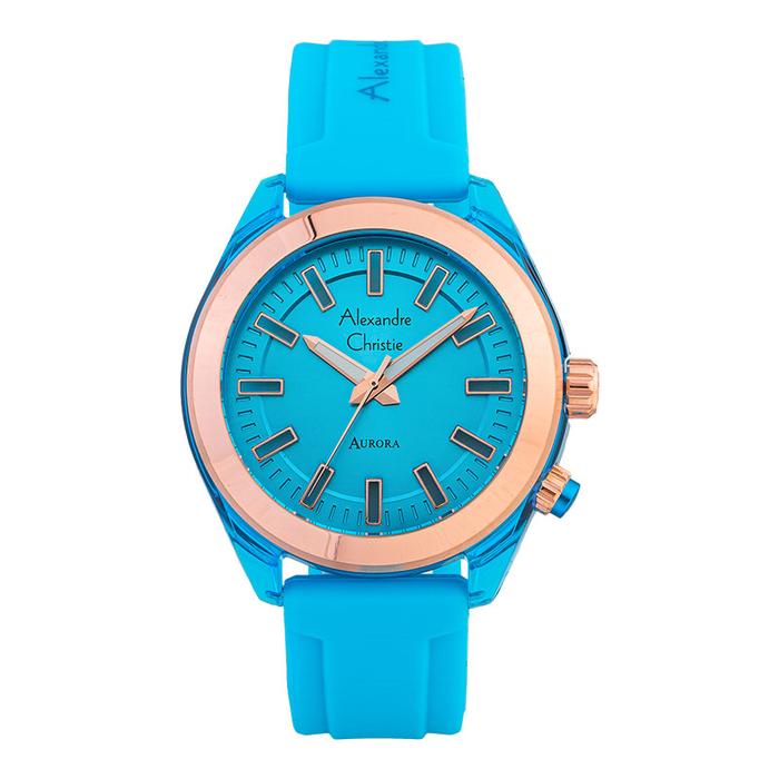 Jam Tangan Wanita Alexandre Christie Passion AC 2928 LH RRGLB Ladies Blue Dial Blue Rubber Strap
