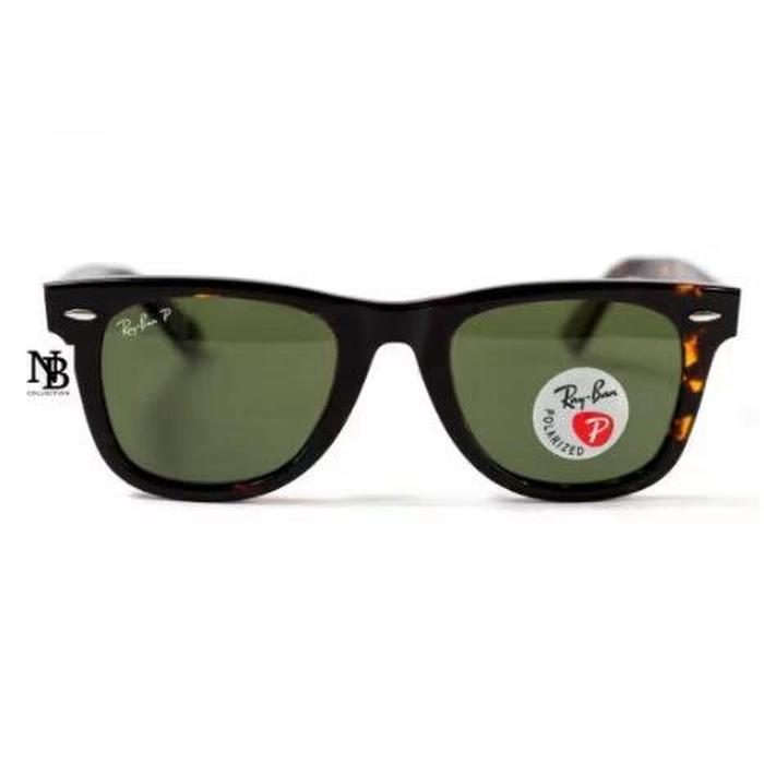 Kacamata RayBan Wayfarer RB2140 Tortoise Lens Green Size 54 Original