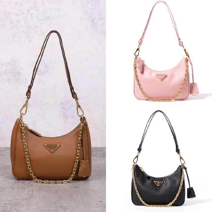Prada Re-edition Mini Bag Saffiano Leather With Chain