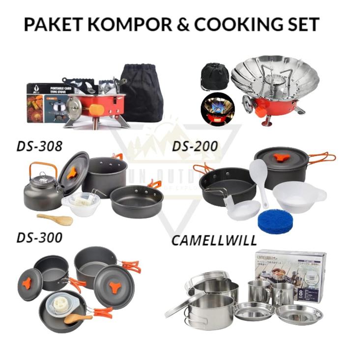 Paket Alat Masak Camping Kompor Cooking Set Nesting Camping Outdoor Portabel