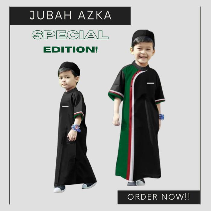 Jubah PALESTINA Special Edition Model AZKA Baju Koko Gamis Anak Laki-Laki Usia 1-14 Tahun Terlaris