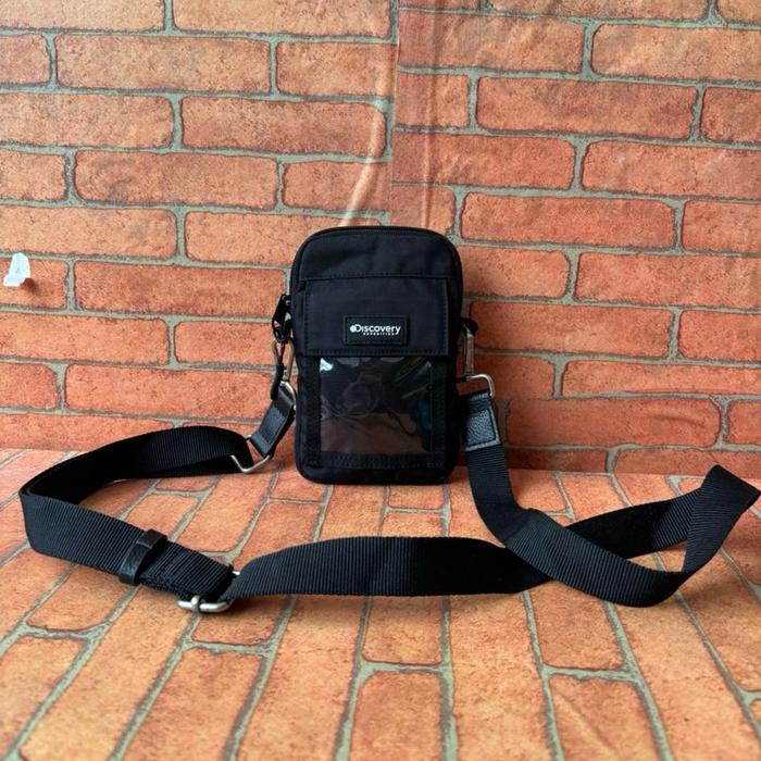 TAS SLING HP PRIA DISCOVERY KANVAS HITAM SECOND BRANDED / TAS SELEMPANG KECIL PRIA DISCOVERY SECOND