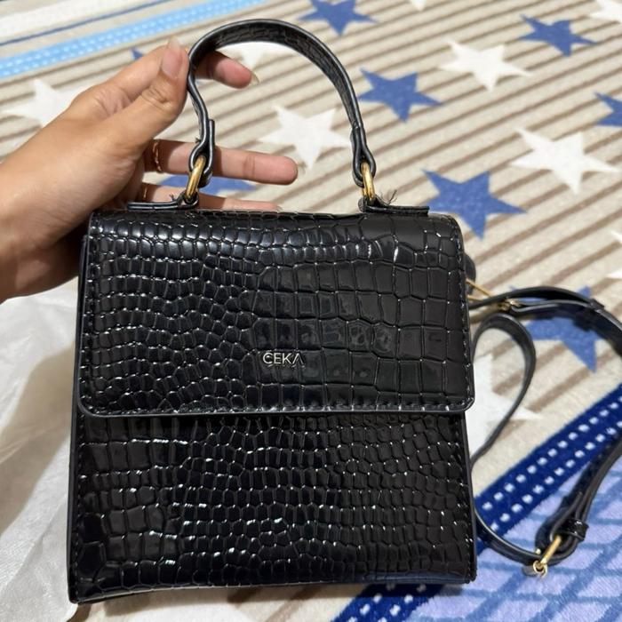 preloved tas ceka croco hitam