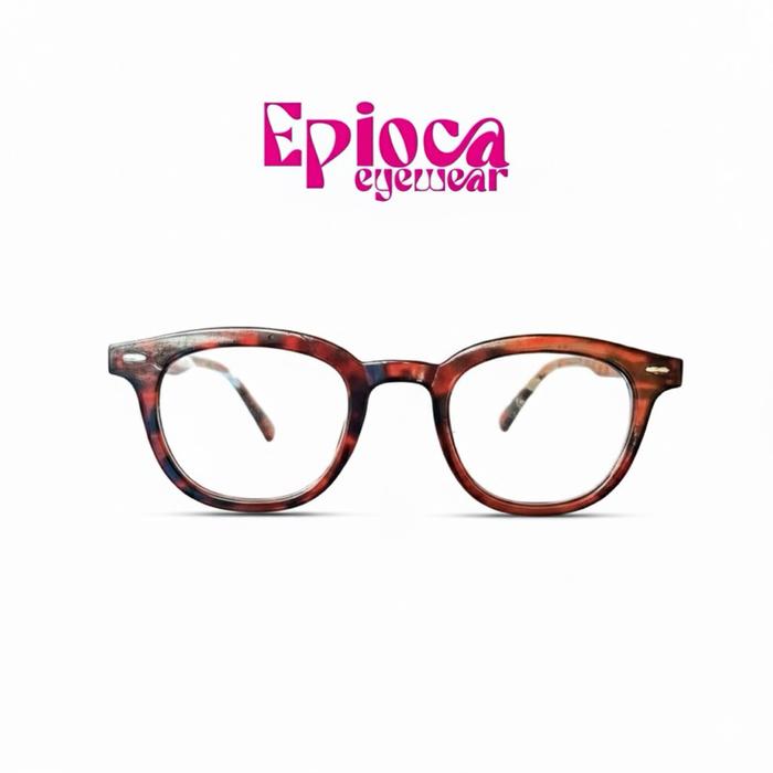 Epioca Kacamata leopard bulat frame clear warna merah kacamata skena kacamata kalcer