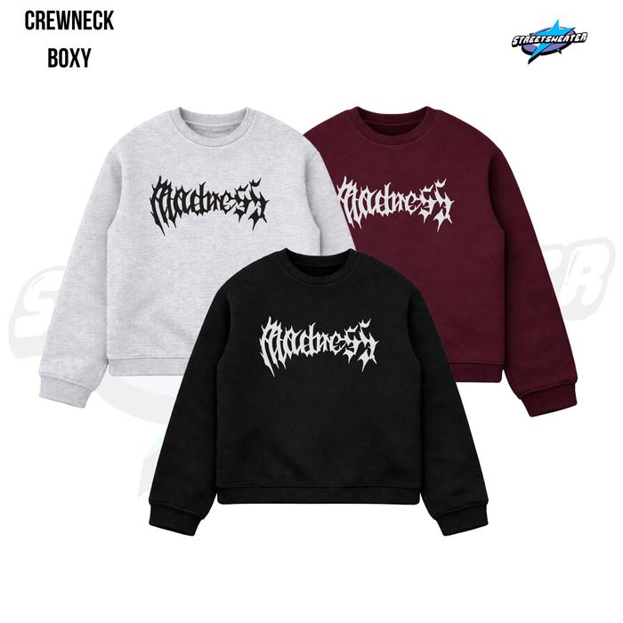 Crewneck Boxy StreetSweater - Basic Madness Bahan Fleece 280gsm Tebal