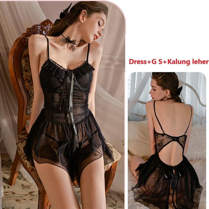 Baju Tidur Cup Bra Wanita / Setelan Gaun G+ S+ Kalung Leher (32)