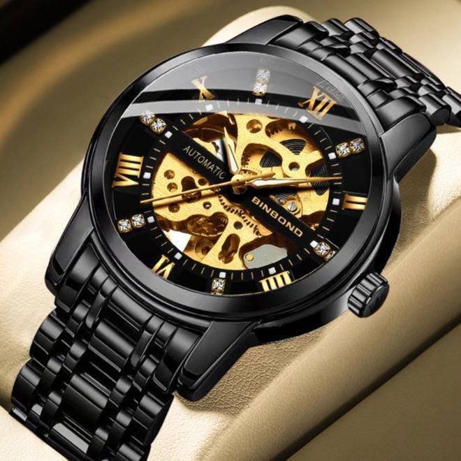 TRILLION Jam Tangan Automatic Pria BINBOND Stainless Steel Anti Air Original OtomatisTourbillon Lumi