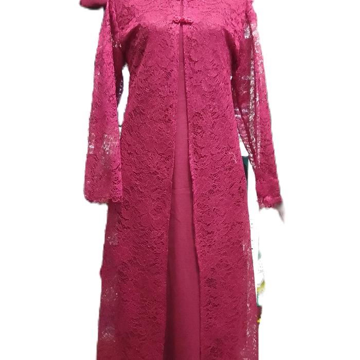 gamis set outer , gamis brokat , inner dan outer terpisah