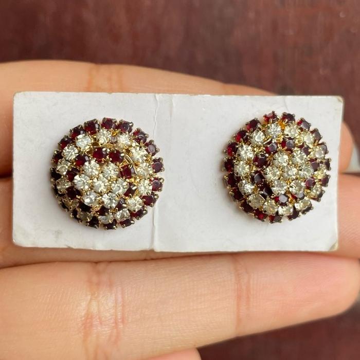 Anting India Bulat Maroon