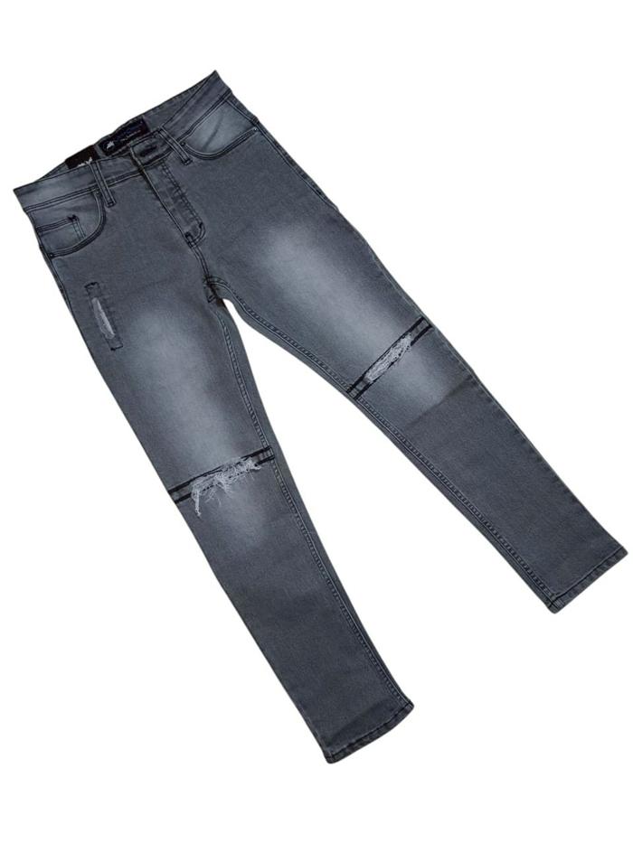 Celana Jeans Octha Classic Jeans Ripped Distro Sobek Tidak Tembus Pria Panjang - Kain Denim Tebal Le