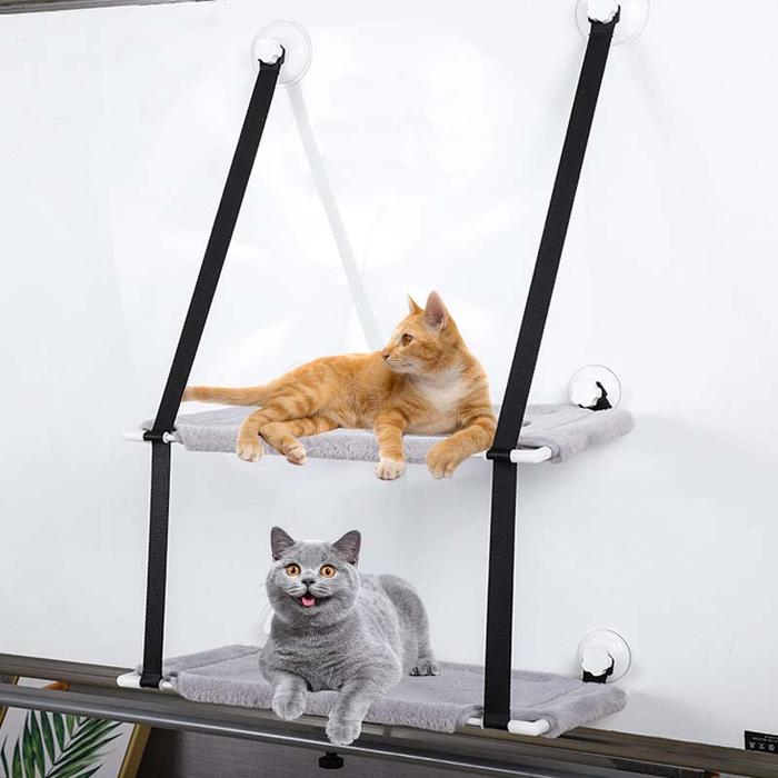 Double Layer Pet Hanging Beds Cats Shelves Bearing 20kg Cat Sunny