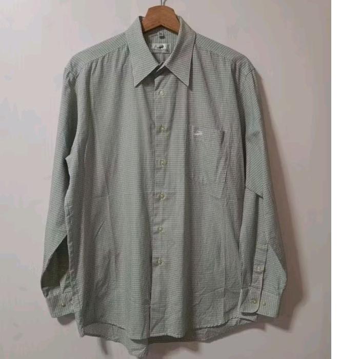 Kemeja pria lengan panjang CROCODILE Vintage Kotak-kotak original 2nd size 15,5/32/L