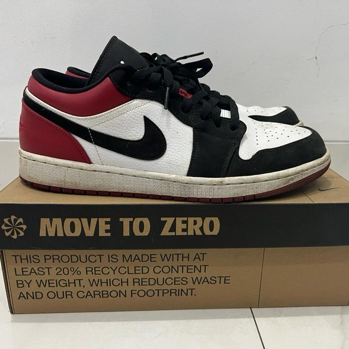 Sepatu Nike Air Jordan 1 AJ1 Low OG Black Toe Original Authentic Murah 46 EUR Sneakers