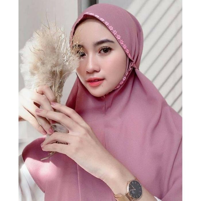 COD BERGO MARYAM RENDA MELATI DIAMOND NON PET KUALITAS PREMIUM Jilbab Oval Kerudung Instan Muslim
