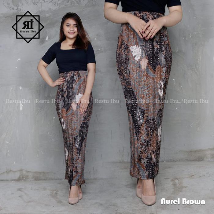 Promo Rok Plisket Span Batik Bawahan Kebaya Bahan Semi silk sutra Premium COD