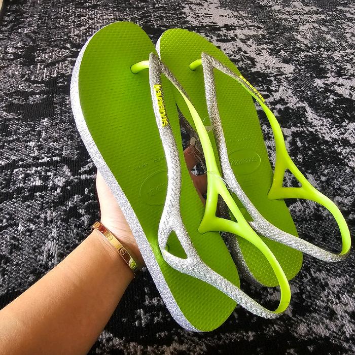 Sandal Wanita Havaianas Sunny Sparkle - lemon green
