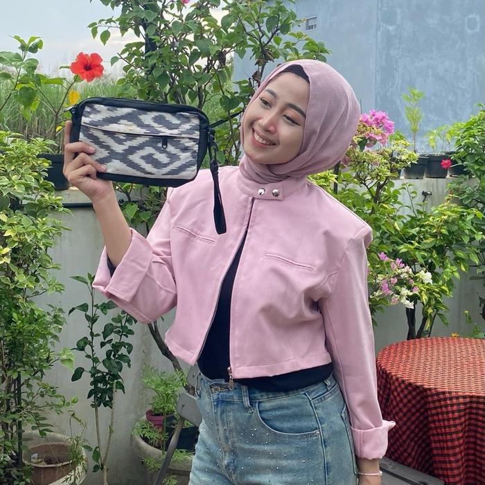 Handbag Pria/Wanita Kombinasi Tenun Asli Tas Clutch Tas Dompet Tas Simpel Motif Toraja Lombok