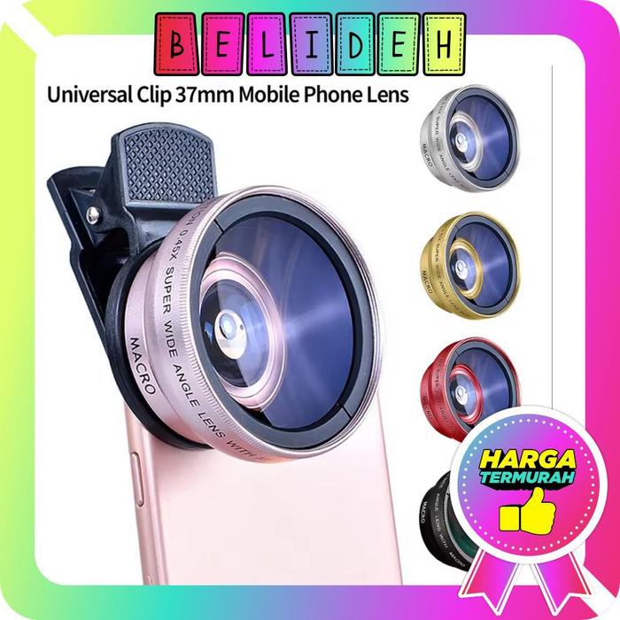 ☛BELIDEH☚ Lensa Kamera Hp 0.5X 2in1 Lensa Super Wide Angle Lens Macro Smartphone Aksesoris Lensa Pem
