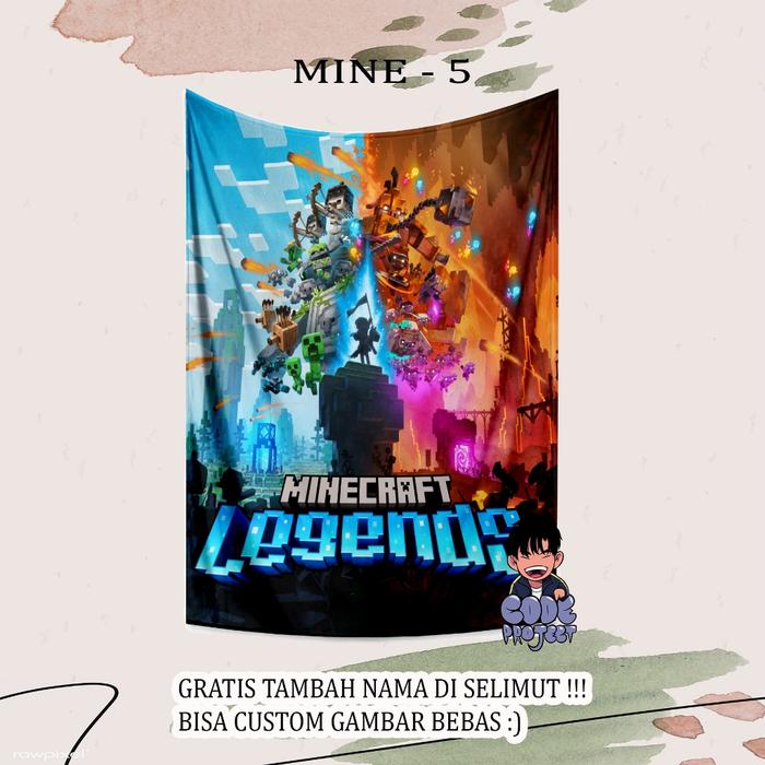 SELIMUT KARAKTER MINECRAFT - selimut anak gambar minecraft - selimut karakter anak - custom selimut