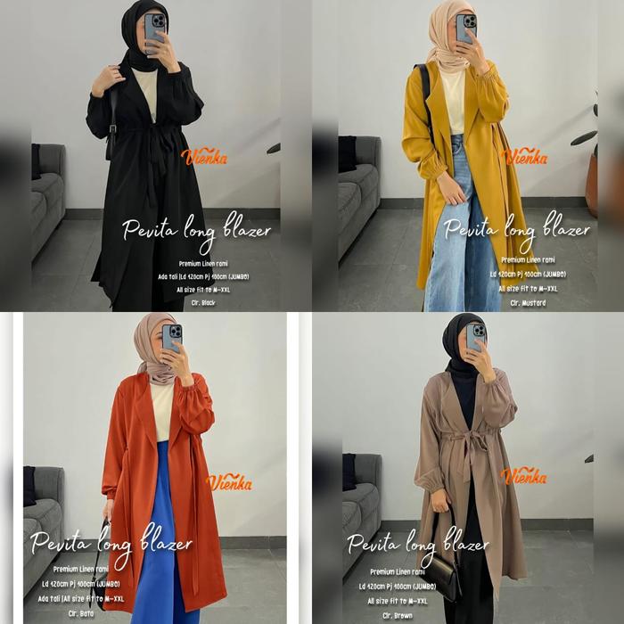 PEVITA LONG BLAZER KATUN LINEN RAMI LD 120 XXL