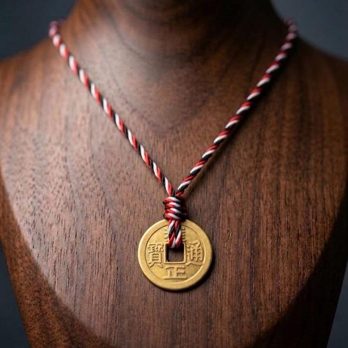 Kalung Tridatu Khas Bali Koin Cina Pis Bolong Dengan Desain Eklusif