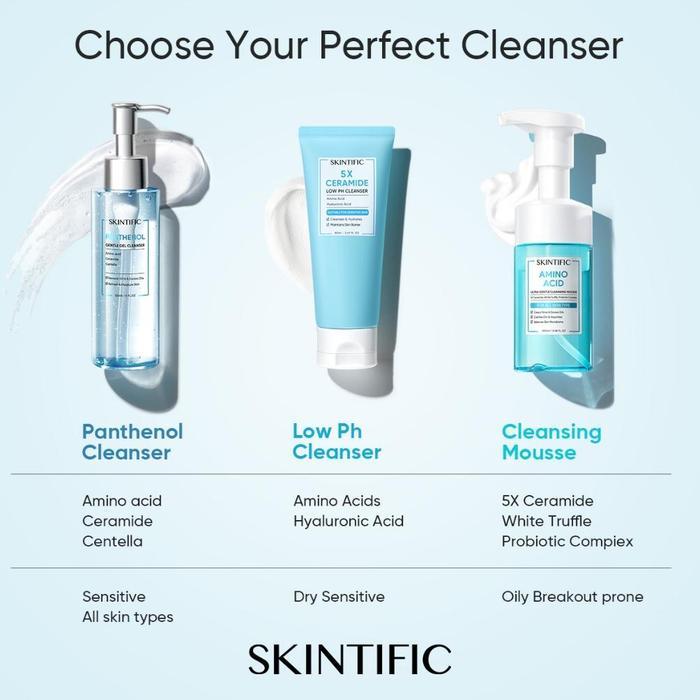 SKINTIFIC Facial Wash - Face Wash Facial Cleanser Pembersih Wajah 5X Ceramide Low pH Cleanser / Pant