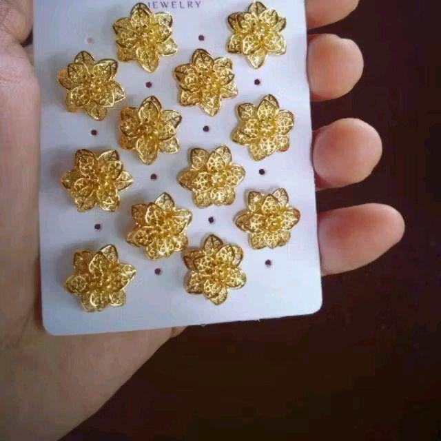 Anting bunga kendari replika emas asli warna seperti emas asli