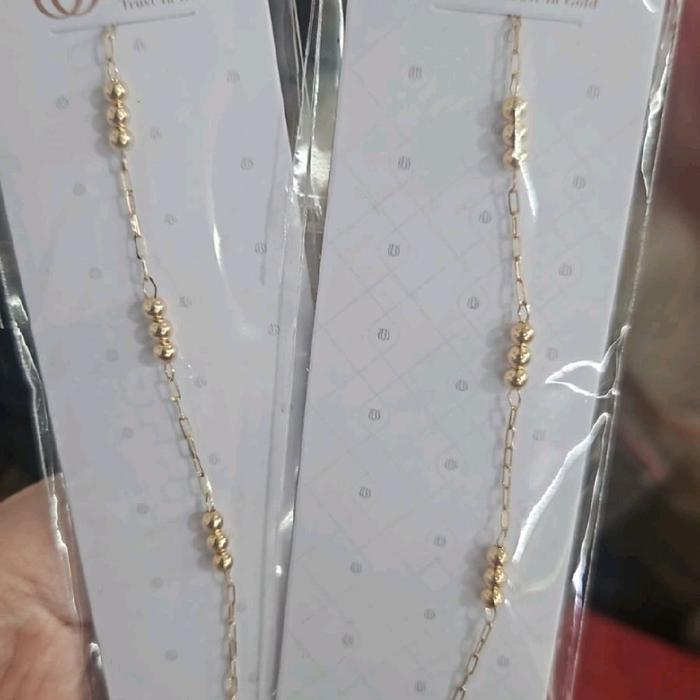 gelang tipis pentol emas asli 375 8k gold
