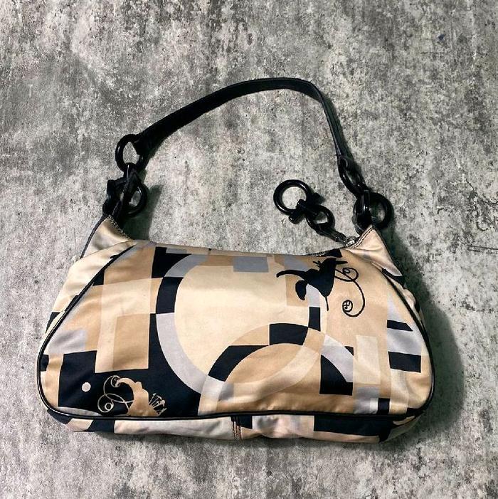 Salvatore Ferragamo Satin Slik Shoulder Bag Authentic