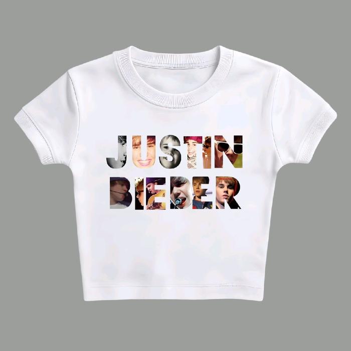 Crop top Justin Bieber | Korean Style Crop Tee Wanita